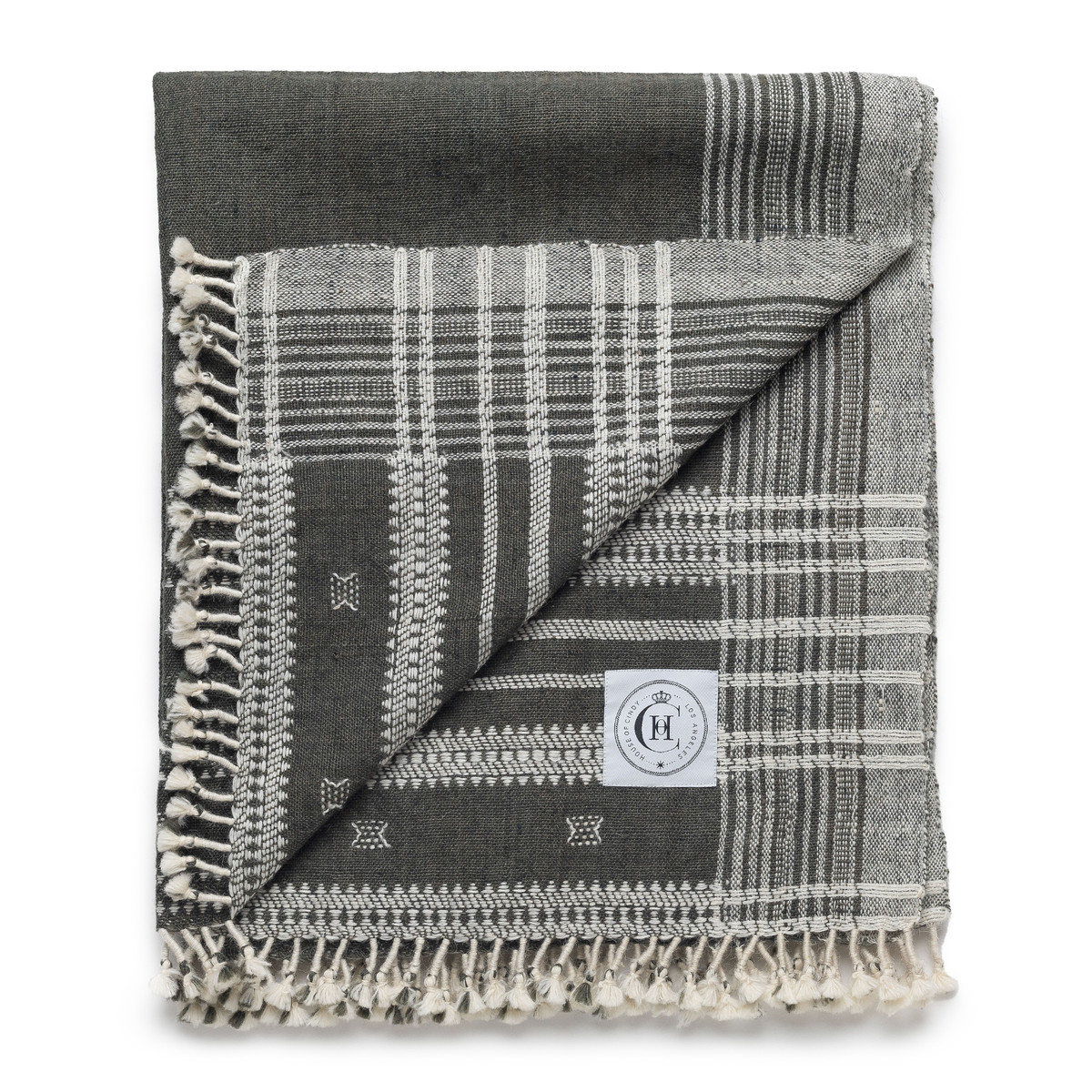 Indian Hand Loomed Wool Blanket Dark Grey Shop House of Cindy