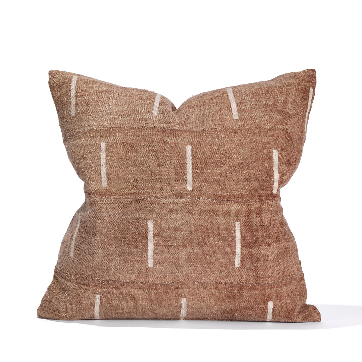 Archie Rust and Ivory Mud Cloth Pillow - 22"- Front 