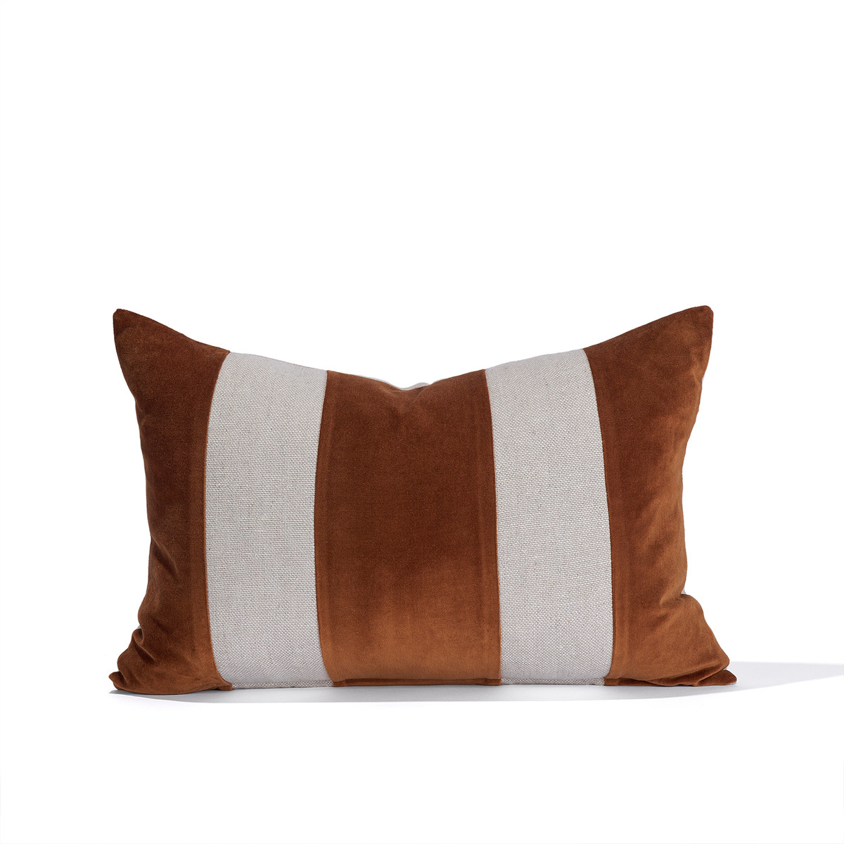 Luxe Lumbar 1420 - Linen & Velvet Pillow  - Front