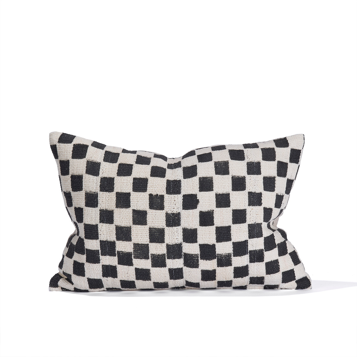 Pleasing 1420 Lumbar Pillow - White and Black Mud Cloth Pillow - Front