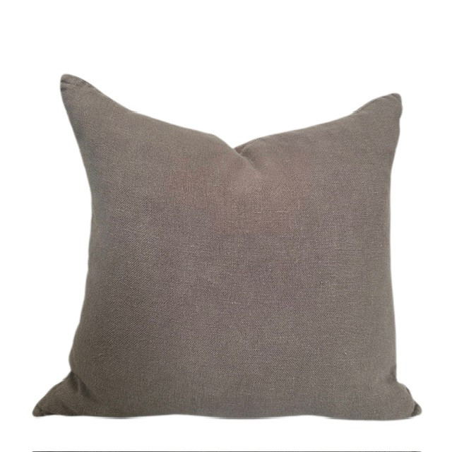 Coast 22 x 22 - Taupe pure linen Pillow - Front