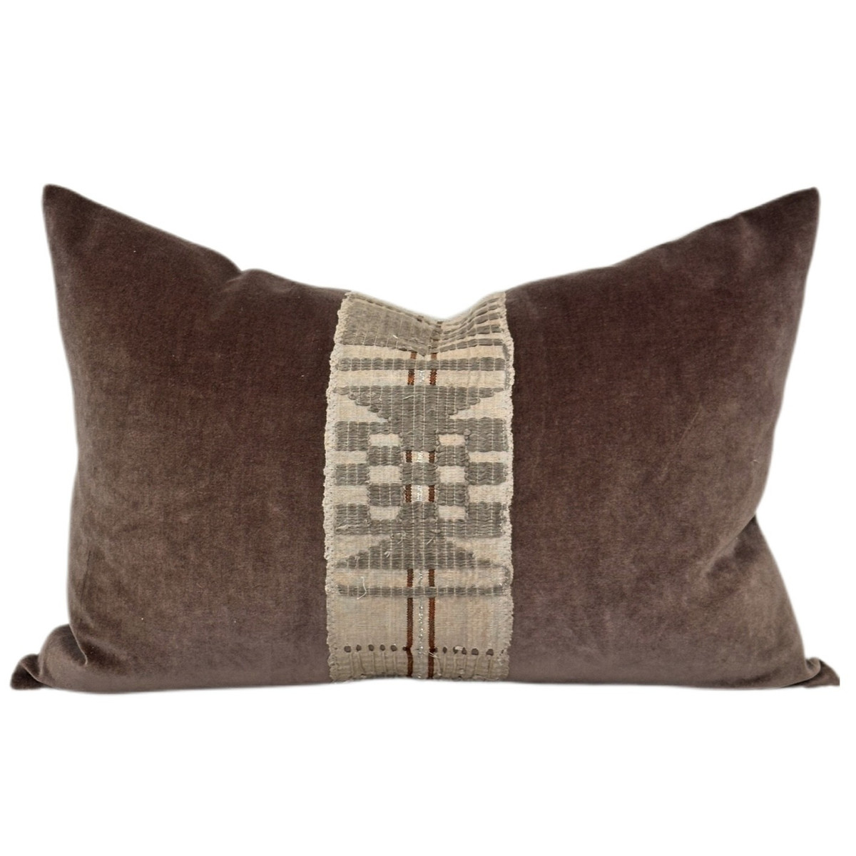 Dutchess Lumbar 1420 - Smokey Topaz Cotton Velvet Pillow - Front