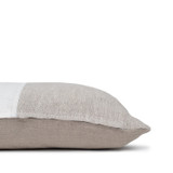 Hampton French Blue, White Mud Cloth, Natural Linen Pillow - 22 - Side View
