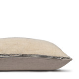 Beck Handspun Indian Wool Ivory and Black Pillow- 22- Side View