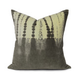 Ripple 20 Olive Green Tie Dyed Cotton Velvet Decorative Pillow - Back
