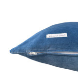 Zoe Larimar Blue Cotton Velvet Double Sided Pillow - Bottom