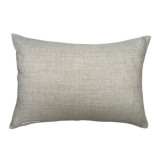 Gardino  Lumbar 14 x 20 Cotton Seafoam and White Block Print Pillow - Natural Linen Back 