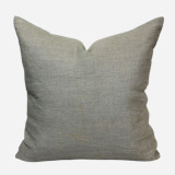 Milan Pillow 22 - Natural Linen, Olive Cotton Velvet and Pewter an d Silver Metallic Luxe Vintage Textiles : Back