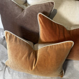 Velor Lumbar 14 x 20  Pillow - Fall 2026  Velvet Pillow Collection - Pure Linen Back