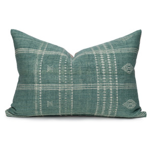 Teri Gray and Ivory Pinstripe Hand Loomed Indian Wool Pillow -16 x 22- Front
