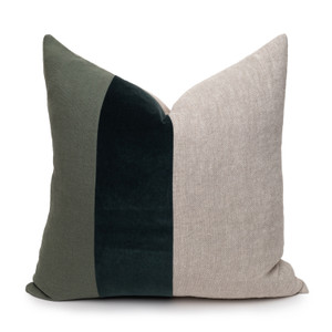 Celine Green Tourmaline Linen Velvet Pillow - Front