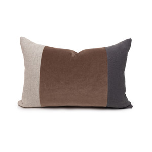 Celine Smokey Quartz Linen Velvet Lumbar Pillow - 14 x 20 Front