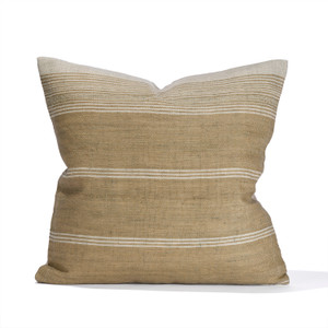 Trevor Handspun Indian Wool Ivory and Wheat Pillow- 22- Front