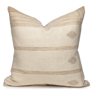 Dune Handspun Indian Wool Ivory and Creme- 22 inch Pillow - Front