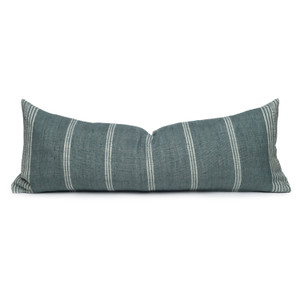 Chester Handspun Indian Wool Mint stripe 14 x 36 inch Lumbar Pillow - Front