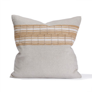 Nest 22 - Linen and Vintage Textile Pillow - Front