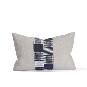 Noir 1420 - Luxe Vintage Decorative Lumbar Pillow - Front