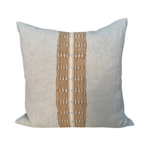 Perrie 20 x 20 Luxe Vintage Pillow - Pure Natural Linen - Front