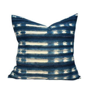 Paros 22 x 22  Vintage African Indigo Pillow - 100% Natural Cotton - Front