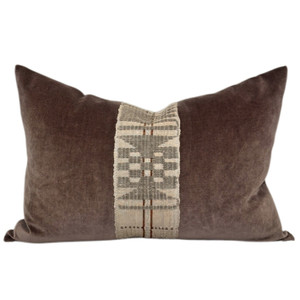 Dutchess Lumbar 1420 - Smokey Topaz Cotton Velvet Pillow - Front