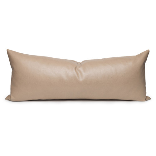 Russet Lumbar Pillow in Vegan Leather- 14 x 36 - Front