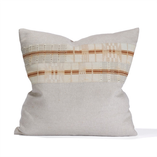 Linen & Aso Oke Luxe Vintage Pillow 22 - Front