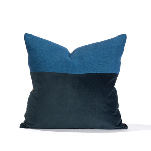Luxe 20 Pillow - Tourmaline cotton velvet and Delphi Linen - Front