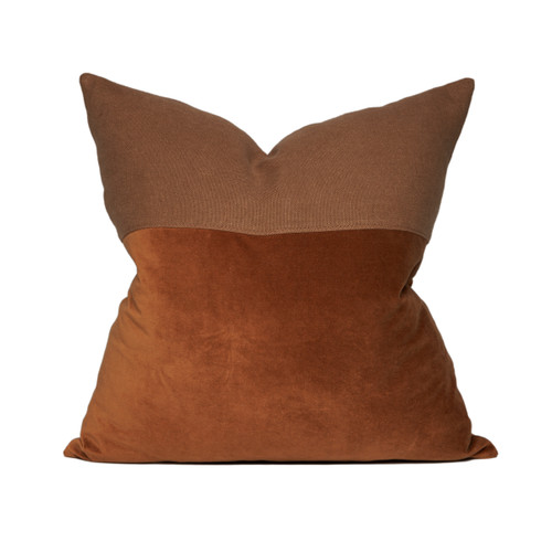 Bergen Pillow 22 - Golden Topaz - Pure Linen and Cotton Velvet - Front