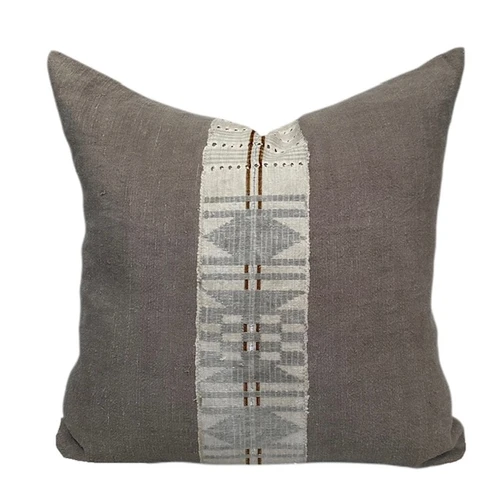 Arcadia - 22 x 22 - Stone Heritage Hemp, Pure Linen Pillow - Front