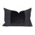 Asha Shungite black velvet and carbon linen decorative lumbar pillow - front