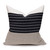 Mojave Linen Aso Oke Luxe Vintage Pillow - Noir - 22 - Front