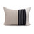 Mojave Natural Linen Noir Aso Oke Luxe Vintage Lumbar Pillow - 16 x 22 - Front