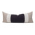 Hampton Carbon and Natural Linen Lumbar Pillow - 14 x 36  - Front