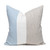 Hampton French Blue, White Mud Cloth, Natural Linen Pillow - 22 -Front View