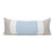 Hampton French Blue and Natural Linen Lumbar Pillow - 14 x 36  - Front View