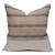 Bristol Blue Luxe Vintage Pillow with African Aso Oke Textiles and 100% Eco-friendly Topanga linen in Natural- 22- Front View