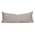 Neve Natural Linen and Aso Oke Lumbar Pillow with Velvet in Moonstone- 14 x 36- Back VIew