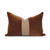 Scarlet Luxe Vintage Pillow with African Aso Oke Textiles and 100% Eco-friendly Topanga linen in Natural & Cotton Velvet- 1420- Front View
