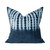 Ripple 20 Indigo Tie Dyed Cotton Velvet Decorative Pillow - front