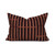 Lon Ikat Black and Brick Lumbar Pillow - Front
