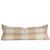Teri Ivory & Wheat -  Pinstripe Hand Loomed Indian Wool Pillow -14 x 36 -  Front