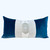 Cobalt Luxe Vintage Lumbar Pillow, Navy Cotton Velvet - 14 x 27 - Front