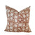 Floria 20 x 20 Block Print Pillow - Pure Natural Linen - Front