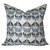Butterfly 20 x 20 Cotton Blue Butterfly Block Print Pillow - Front
