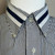 Jacquette - Anchor Your Power 101  - Vintage Navy and White Stripe button down with Anchor on Pocket - ribbon collar