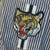 Jacquette - Paper Tiger - 101  - Vintage Navy and White Stripe button down with Tiger on Pocket
