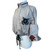 Jacquette - Anchors Away - 101  - Vintage Grey Oxford Cloth button down shirt with crossed Anchors on Pocket - side view