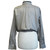 Jacquette - Anchors Away - 101  - Vintage Grey Oxford Cloth button down shirt with crossed Anchors on Pocket - back view cinched