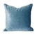 Velor 20 x 20  Pillow - Blue Topaz Cotton Velvet Pillow - Front