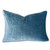 Velor Lumbar 14 x 20  Pillow - Blue Topaz - Front